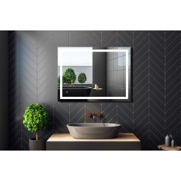 Venti Willa lustro 60x80 cm prostokątne z oświetleniem srebrny