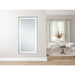 Venti Willa lustro 120x60 cm prostokątne z oświetleniem srebrny