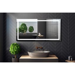 Venti Willa lustro 120x60 cm prostokątne z oświetleniem srebrny