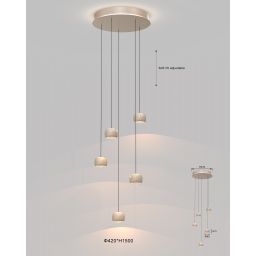 Aviano Quiberon lampa wisząca 27 W piaskowa 5039-513