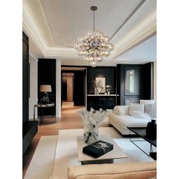 Aviano Portofino lampa wisząca 44x2,2 W czarna-chrom-przydymiona 5079-4405