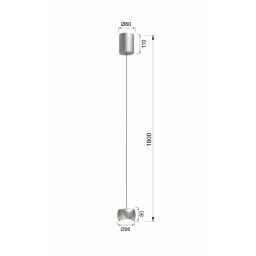 Aviano Quiberon lampa wisząca 1x8 W szampan-nikiel 6039-103