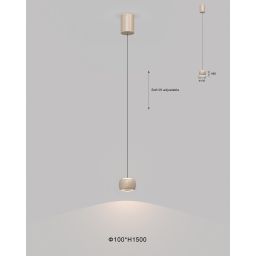 Aviano Quiberon lampa wisząca 1x8 W piaskowa 6039-113