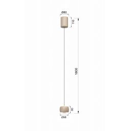 Aviano Quiberon lampa wisząca 1x8 W piaskowa 6039-113