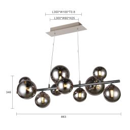Aviano Sevilla lampa wisząca czarna-chrom 6214-1010