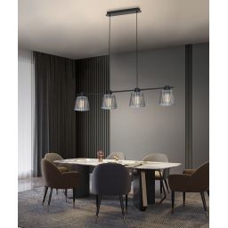 Aviano Mitica lampa wisząca 4x40 W czarna 6219-0410