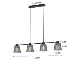 Aviano Mitica lampa wisząca 4x40 W czarna 6219-0410