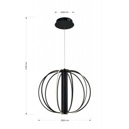 Aviano Beniali lampa wisząca 1x42 W czarna 6220-1010