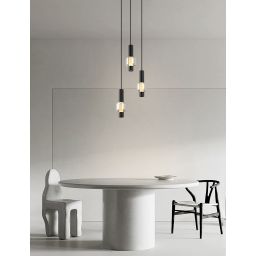 Aviano Ronda lampa wisząca 3x8 W czarna-chrom-przydymiona 6224-0310