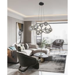 Wofi Nancy lampa wisząca 8x3,5 W czarna 7014-805