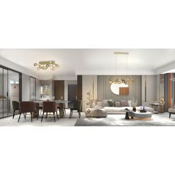 Aviano Metz lampa wisząca 8x3,5 W złota 7015-804