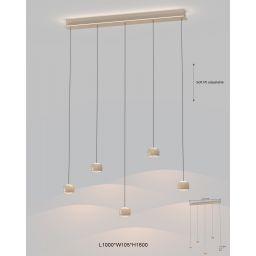 Aviano Quiberon lampa wisząca 27 W piaskowa 7039-513