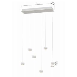 Aviano Quiberon lampa wisząca 33 W biała 7039-608