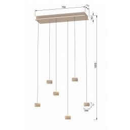 Aviano Quiberon lampa wisząca 33 W piaskowa 7039-613