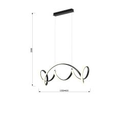 Aviano Toronto lampa wisząca 1x64 W czarna 7095-0110