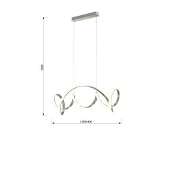 Aviano Toronto lampa wisząca 1x64 W srebrna 7095-0163