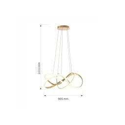 Aviano Arte lampa wisząca 1x138 W złota 7097-0115