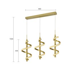 Aviano Claret lampa wisząca 3x27 W złota 7209-0315