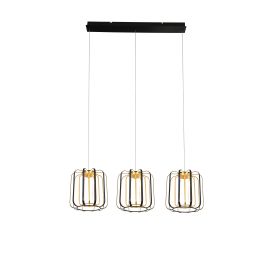Aviano Xara lampa wisząca 3x45 W czarna-złota 7210-0310