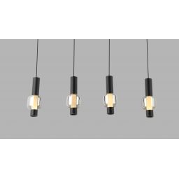 Aviano Ronda lampa wisząca 4x8 W czarna-chrom-przydymiona 7224-0410