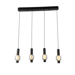 Aviano Ronda lampa wisząca 4x8 W czarna-chrom-przydymiona 7224-0410