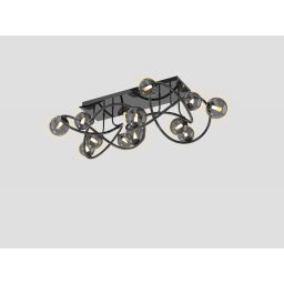 Wofi Nancy lampa podsufitowa 12x3,5 W czarna 9014-1205