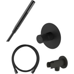 Zestaw Ksuro 02 bateria prysznicowa podtynkowa z kompletem natryskowym Oltens czarny mat (12001030, 37102300, 37200300, 39304300)