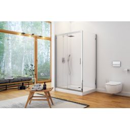 Actima Seria 201 drzwi prysznicowe 120 cm rozsuwane chrom połysk/szkło przezroczyste KAAC.1805.1200.LP/N