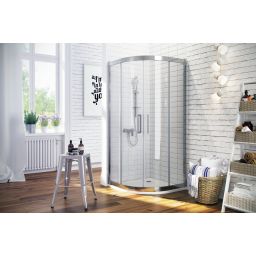 Actima Seria 600 kabina prysznicowa 90x90 cm półokrągła chrom połysk/szkło przezroczyste KAAC.1901.900.LP