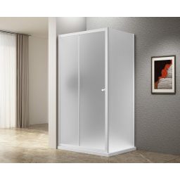 Aqualine UGGA kabina prysznicowa 120x90 cm biała szkło brick AWS120-02