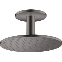 Axor ShowerSolutions 300 2jet deszczownica 30 cm okrągła z ramieniem sufitowym czarny chrom szczotkowany 35304340