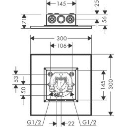 Axor ShowerSolutions deszczownica 30 cm kwadratowa sufitowa chrom 35317000