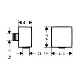 Axor ShowerSolutions przyłącze kątowe węża FixFit Square chrom 36732000