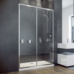 Besco Duo Slide drzwi prysznicowe 110 cm przesuwne chrom błyszczący/szkło przezroczyste DDS-110