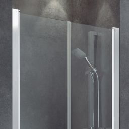 Besco Sinco Due drzwi prysznicowe 80 cm wnękowe chrom błyszczący/szkło przezroczyste DSD-80