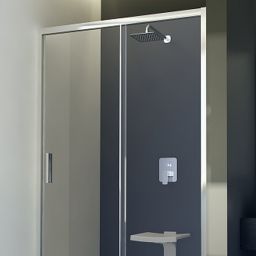 Besco Actis drzwi prysznicowe 120 cm przesuwne chrom błyszczący/szkło przezroczyste DA-120