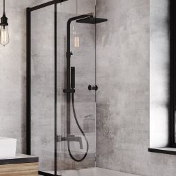 Besco Aspira zestaw prysznicowy ścienny czarny mat BP-AN-CZ