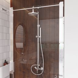 Besco Decco Illusion zestaw prysznicowy ścienny z deszczownicą chrom BP-DIN-CH