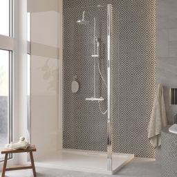 Besco Eco-N ścianka prysznicowa Walk-In 90 cm chrom/szkło przezroczyste EN-90-195C