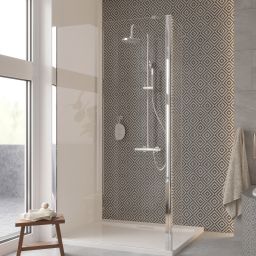 Besco Eco-N ścianka prysznicowa Walk-In 100 cm chrom/szkło przezroczyste EN-100-195C