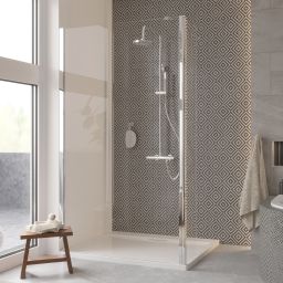 Besco Eco-N ścianka prysznicowa Walk-In 110 cm chrom/szkło przezroczyste EN-110-195C