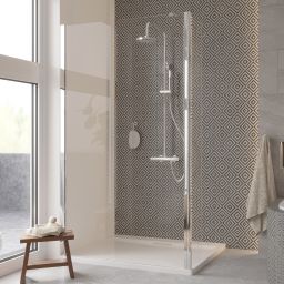 Besco Eco-N Walk-In ścianka prysznicowa 120 cm chrom/szkło przezroczyste EN-120-195C