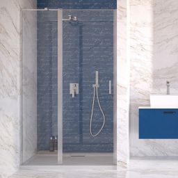 Besco Exo-C drzwi prysznicowe 120 cm uchylne chrom połysk/szkło przezroczyste EC-120-190C