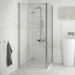 Besco Exo-CH ścianka prysznicowa 80 cm boczna chrom/szkło przezroczyste PCH-80-190C