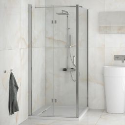 Besco Exo-CH ścianka prysznicowa 90 cm boczna chrom/szkło przezroczyste PCH-90-190C