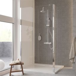 Besco Eco-N Flex ścianka prysznicowa 30 cm boczna chrom/szkło przezroczyste PEF-30-195C