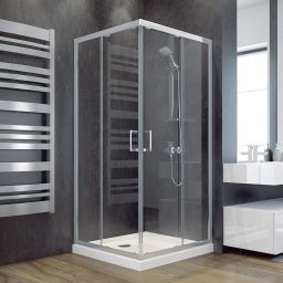 Besco Modern 190 kabina prysznicowa 80x80 cm kwadratowa chrom połysk/szkło przezroczyste MK-80-190-C