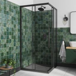 Besco Modern Black kabina prysznicowa 80x80 cm kwadratowa czarny mat/szkło przezroczyste MKB-80-190-C