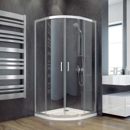 Besco Modern 190 kabina prysznicowa 80x80 cm półokrągła chrom połysk/szkło przezroczyste MP-80-190-C