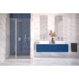 Besco Exo-C drzwi prysznicowe 100 cm uchylne chrom/szkło przezroczyste EC-100-190C